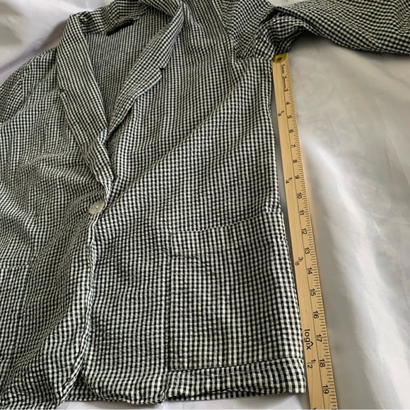 Requirements Black White Gingham Blazer 100% Cotton Pockets Single Button 18 - Picture 9 of 11